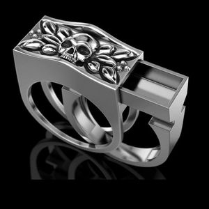 Skull Secret Compartment Stainless Steel Ring